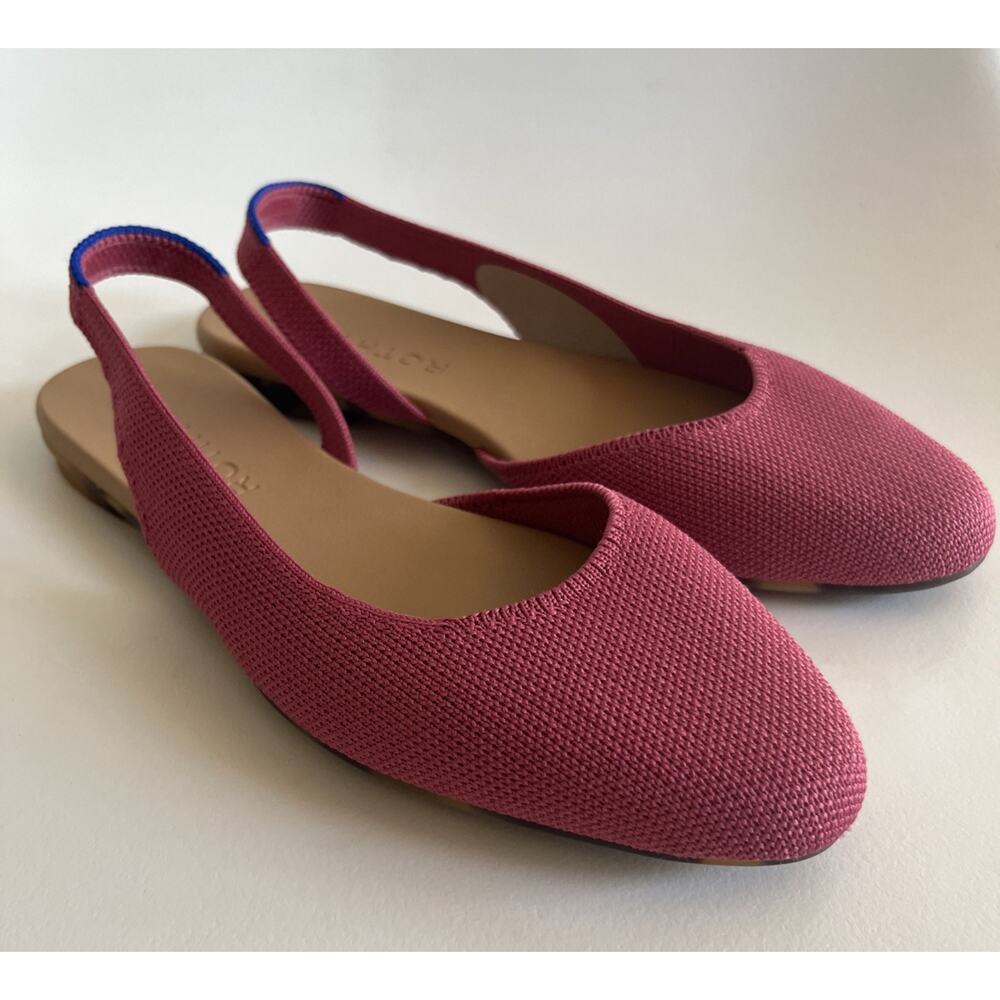 Rothy’s The Almond Slingback – Pink – Size 5 – NWOB Hibiscus